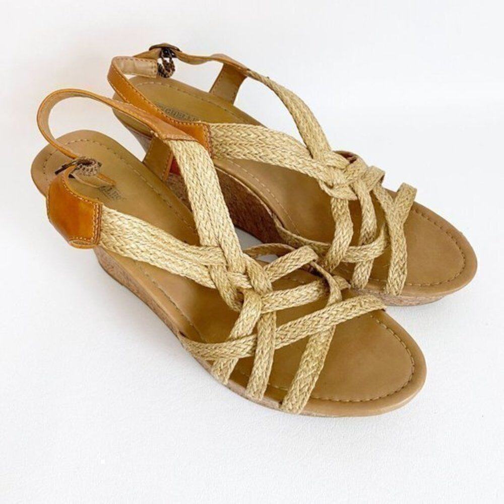 Seychelles - Natural Nude Dogwood Cork Wedge Woven Fibre Sandal Size 11 - Picture 3 of 9